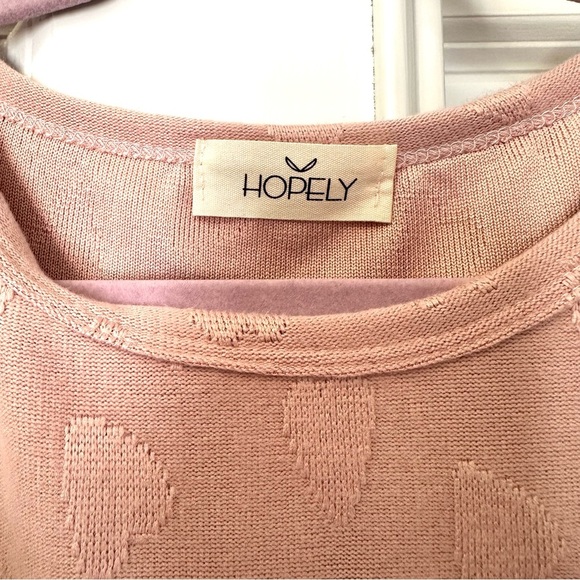 Hopely Light Pink Women’s Plus Size Top with Long Puff Sleeves - Picture 2 of 4